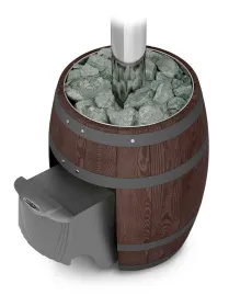 Банная печь Вариата Карбон ДА Баррель палисандр