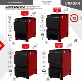 Твердотопливный котел URAGAN («Ураган») 20 кВт