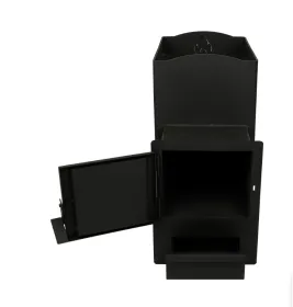 Печь банная Огонь с тоннелем и баком(прав) 18 куб.м. МД с-я КУЗБАСС 8мм