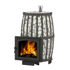 Чугунная банная печь Легенда Русский пар Ковка 24 (240)