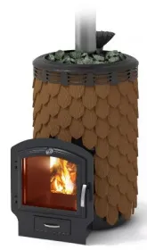 Банная печь Альфа Панголина Лайт Inox ЧДБСЭ ЗК терракота