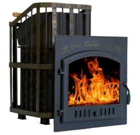 Премиальная чугунная банная печь Сибирь 25 ЗК дверка 700х700 Премиальная чугунная банная печь Сибирь 25 ЗК дверка 700х700