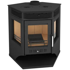 Стальная печь-камин Москва 12 с плитой