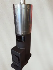 Стальная банная печь Русь круглая составная с баком нерж на 85 литров