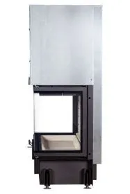 Каминная стальная топка ДЕЛЬТА 1000 P три стекла подовое горение принтинг