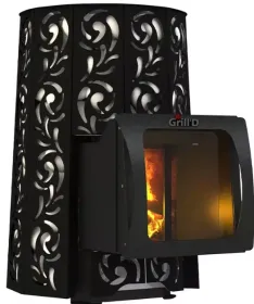 Стальная банная печь Violet Short Window Max Pro