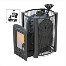 Чугунная банная печь Чёрная жемчужина Люмина Плюс Чугун