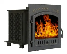 Премиальная чугунная банная печь Сибирь 25 дверка 700х700 под обкладку Премиальная чугунная банная печь Сибирь 25 дверка 700х700 под обкладку