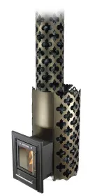 Банная печь Арабеска Супер Inox Люмина черная бронза