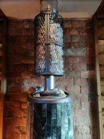 Чугунная банная печь Атмосфера XL ламели «Верде Гватемала» наборный рисунок