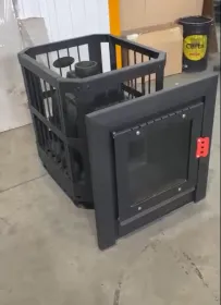 Банная печь чугунная ТПБ-2/2 Дверка Кижи со стеклом 28 куб.