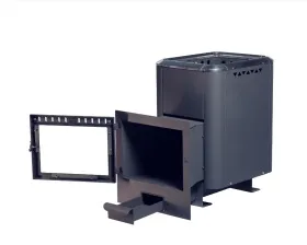 Чугунная банная печь Сибирь 24 панорамная дверца конвекционная Чугунная банная печь Сибирь 24 панорамная дверца конвекционная