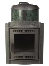 Чугунная банная печь Атмосфера L ламели «Верде Гватемала» наборный рисунок