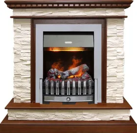 Каминокомплект Calgary - Дуб / Сланец беженый с очагом Danville Chrome FB2