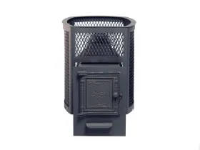 Чугунная банная печь Сибирь 24 универсальная чугунная дверца сетка Чугунная банная печь Сибирь 24 универсальная чугунная дверца сетка