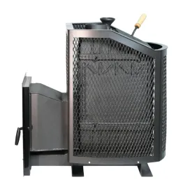 Чугунная банная печь Амур ЗК. Панорамная дверца (сетка) Чугунная банная печь Амур ЗК. Панорамная дверца (сетка)