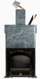 Премиальная банная печь Сибирь 40 ЗК дверка 700х700 в облицовке Президент талькомагнезит Премиальная банная печь Сибирь 40 ЗК дверка 700х700 в облицовке Президент талькомагнезит