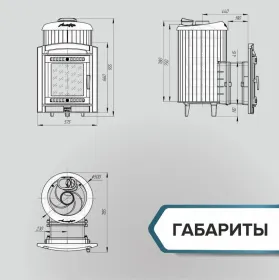 Чугунная банная печь Атмосфера L ламели «Верде Гватемала» наборный рисунок