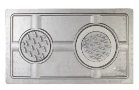 П2-3А Чугунная плита цельная с двумя отверстиями для конфорок 710х410х20