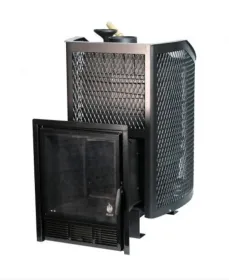 Чугунная банная печь Амур ЗК. Панорамная дверца (сетка) Чугунная банная печь Амур ЗК. Панорамная дверца (сетка)