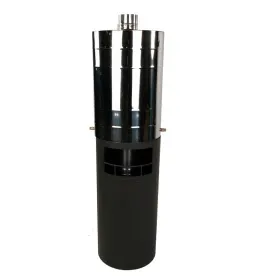 Стальная банная печь Русь круглая составная с баком нерж на 85 литров