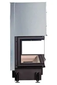 Каминная стальная топка ДЕЛЬТА 800 три стекла принтинг