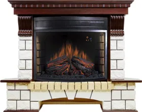 Каминокомплект Pierre Luxe угловой - Темный дуб / Белый (Высота 1045мм) с очагом Dioramic 28 LED FX Каминокомплект Pierre Luxe угловой - Темный дуб / Белый (Высота 1045мм) с очагом Dioramic 28 LED FX