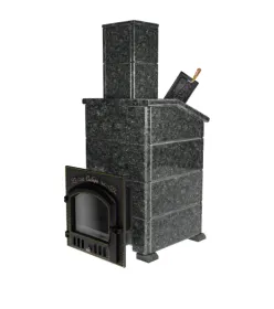 Премиальная банная печь Сибирь 40 ЗК дверка 545х545 в облицовке Президент пироксенит Премиальная банная печь Сибирь 40 ЗК дверка 545х545 в облицовке Президент пироксенит