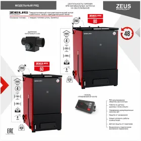 Котел твердотопливный ZEUS (Зевс) 80 кВт
