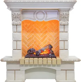 Каминокомплект Pierre Luxe угловой - Слоновая кость / Шампань (Высота 975мм) с очагом Cassette 400 NH Каминокомплект Pierre Luxe угловой - Слоновая кость / Шампань (Высота 975мм) с очагом Cassette 400 NH