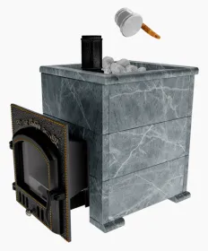 Премиальная банная печь Сибирь 40 дверка 545х545 в облицовке Оптима талькомагнезит