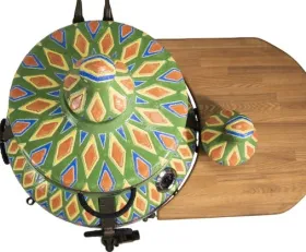 Керамический тандыр Восточный  Цвет Зеленый с узором