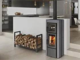 Печь-камин La Nordica Ester Forno Evo Petra - Vulcan (серый камень)