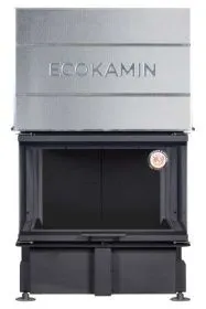 Каминная стальная топка ДЕЛЬТА 800 B три стекла принтинг черный шамот