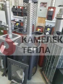 Чугунная банная печь Чёрная жемчужина Люмина Плюс с чугунной каменкой