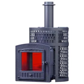 Чугунная банная печь Искандер ЗК 25 (П2) Ураган