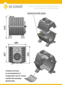 Чугунная печь-камин Везувий Триумф 180