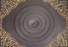 Чугунная плита под казан 04 530х705 ф400 с патиной