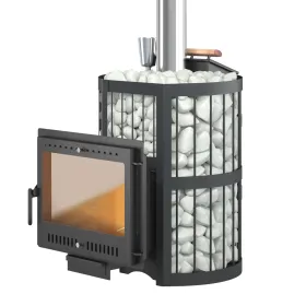 Чугунная банная печь ЭТНА 18 (Панорама) Закрытая каменка