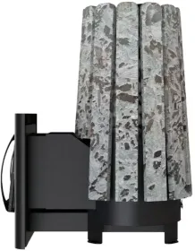 Стальная банная печь Cometa Vega 180 Long Window Max Stone (Серпентинит)