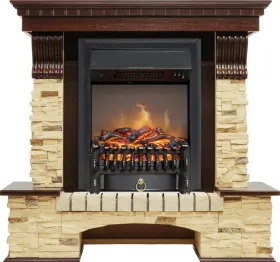 Каминокомплект Pierre Luxe угловой - Темный дуб / Сланец с очагом Fobos FX M Black RC Каминокомплект Pierre Luxe угловой - Темный дуб / Сланец с очагом Fobos FX M Black RC