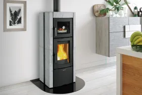 Печь-камин La Nordica Ester Forno Evo Petra - Vulcan (серый камень)