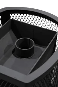 Стальная печь-камин банная "Копеечка" с ВТК (сетка высечка)