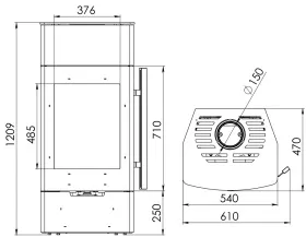 Стальная печь-камин Байкал Стальная печь-камин Байкал