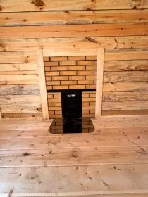 Стальная банная печь Деревенская составная с баком нерж 85 литров