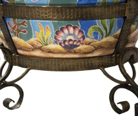 Керамический тандыр Морской Цвет Голубой с узором