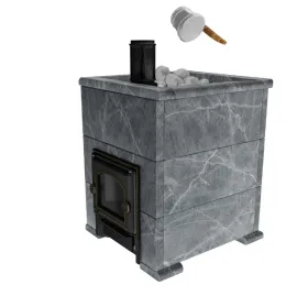 Премиальная банная печь Сибирь 40 без ВТК в облицовке Оптима талькомагнезит