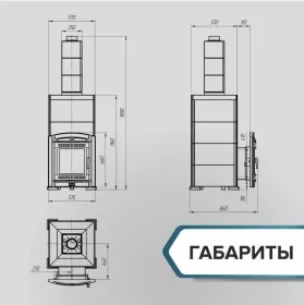 Чугунная банная печь Атмосфера XL в облицовке «Империя» Пироксенит Элит (комплект)