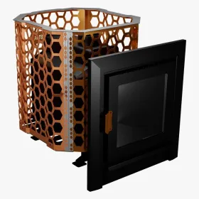 Печь банная Remix-15 сетка панорама Медь