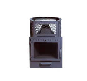 Чугунная банная печь Сибирь 24 панорамная дверца сетка Чугунная банная печь Сибирь 24 панорамная дверца сетка